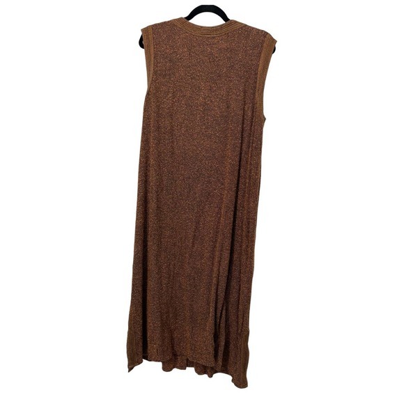 Nomad Made in Morocco Orange and Black Sleeveless Long Cardigan Size L - Picture 2 of 4